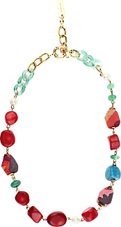 Red Stones Choker with Charms
