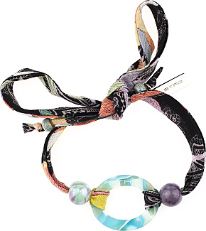 Silk Bracelet With Resin Oval