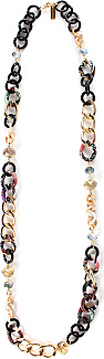 Resin And Metal Rings Necklace