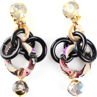 Resin And Metal Rings Earrings