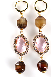 Oval Glass Earrings