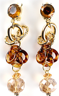 Resin And Metal Chain Earrings
