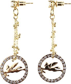  Chain Earring With Rhinestones
