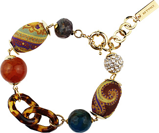 Resin Rings Bracelet with Silk Boules