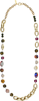 Necklace With Rings in Silver Resin with Boules
