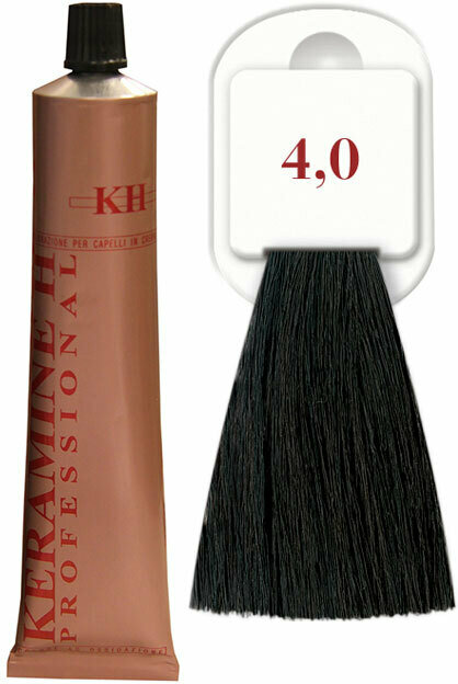 Keramine H - Крем-краска для волос Salon Haircolor Cream тон 4.0 каштановый 100мл 100058