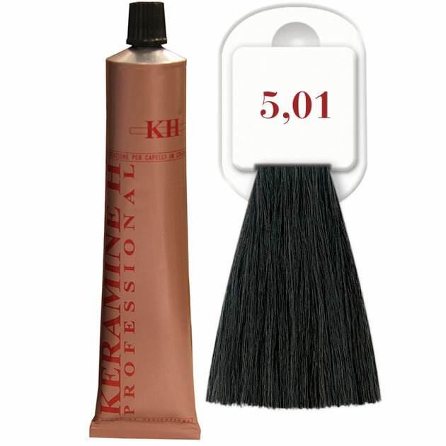 Keramine H - Крем-краска для волос Salon Haircolor Cream тон 5.01 пепельный каштан 100мл 100071