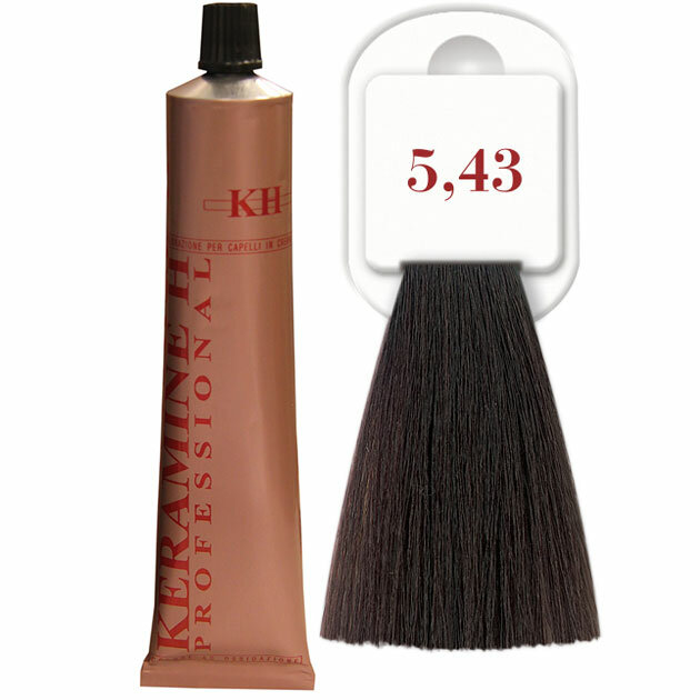 Keramine H - Крем-краска для волос Salon Haircolor Cream тон 5.43 Светло-медный каштан (золото) 100мл 100089