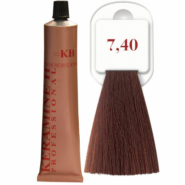 Keramine H - Крем-краска для волос Salon Haircolor Cream тон 7.40 интенсивный медный блонд 100мл 100082
