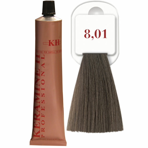 Keramine H - Крем-краска для волос Salon Haircolor Cream тон 8.01 светло-пепельный блонд 100мл 100083