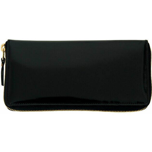 Comme des Garcons Accessories - Кошелек Glossy Black Leather Wallet Blue SA0110FLBLU