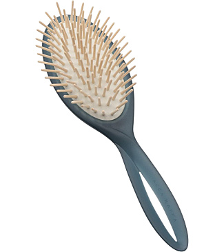 Infinito Hairbrush - Wood Pins - Prussian Blue