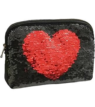 Black Paillettes With Red Heart