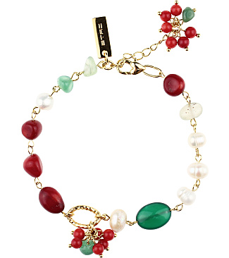 Beaded Bracelet With Red Berries