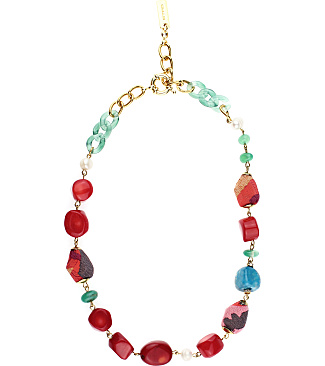 Red Stones Choker with Charms
