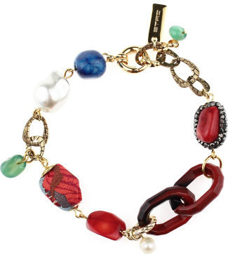 Red Chain Bracelet With Stones