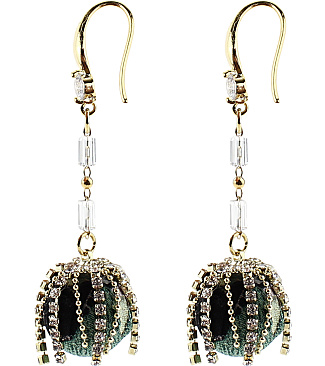 Chain Earring With Fringe Pendant