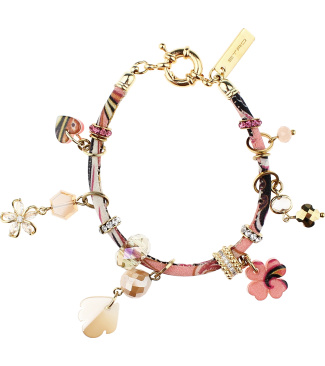 Silk Bracelet With Charms