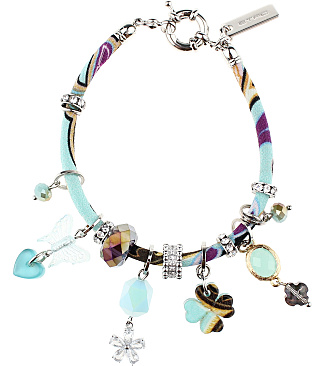 Silk Bracelet With Charms