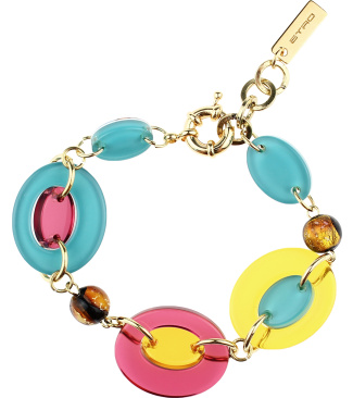 Two-Tone Transparent Oval Bracelet