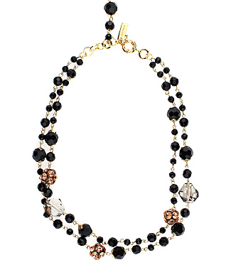 Double Rosary Choker Black Boules