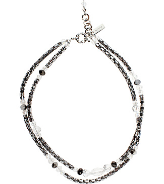Double Choker With Silver Glitter