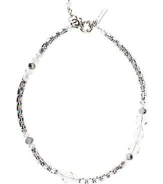 Double Bracelet With Silver Glitter