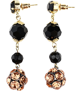 Black Boules Earrings