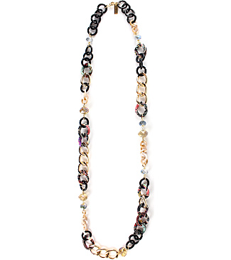 Resin And Metal Rings Necklace