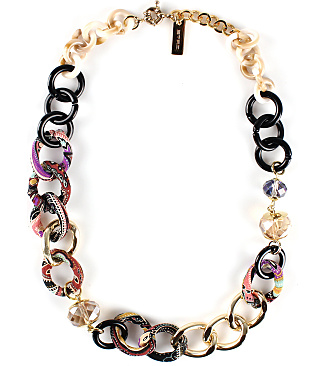Resin And Metal Rings Choker