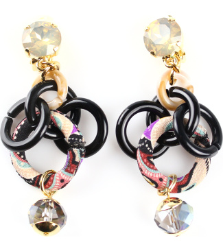 Resin And Metal Rings Earrings