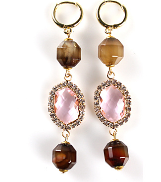 Oval Glass Earrings