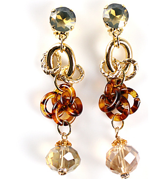 Resin And Metal Chain Earrings