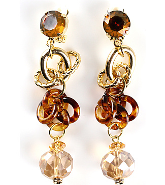 Resin And Metal Chain Earrings