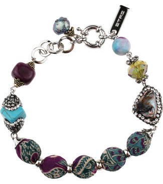 Multi-Strand Bracelet with Coated Boules