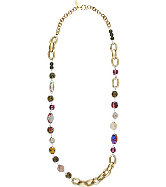 Necklace With Rings in Silver Resin with Boules
