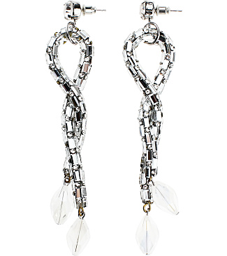 Knitted Earring With Knotted Strass