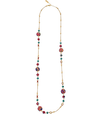 Chain Necklace With Silk Boules