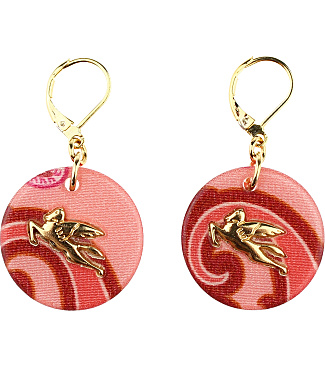 Pegasus Earrings With Vitrified Silk