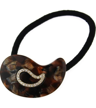 Elastic With Paisley In Rhinestone